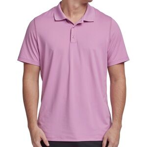 NWT Reebok Mens Regular fit Short Sleeve Polo Shirt Pink Solid Size Large